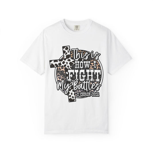 This Is How I Fight My Battles T-Shirt — Leopard Cancer Awareness Tee