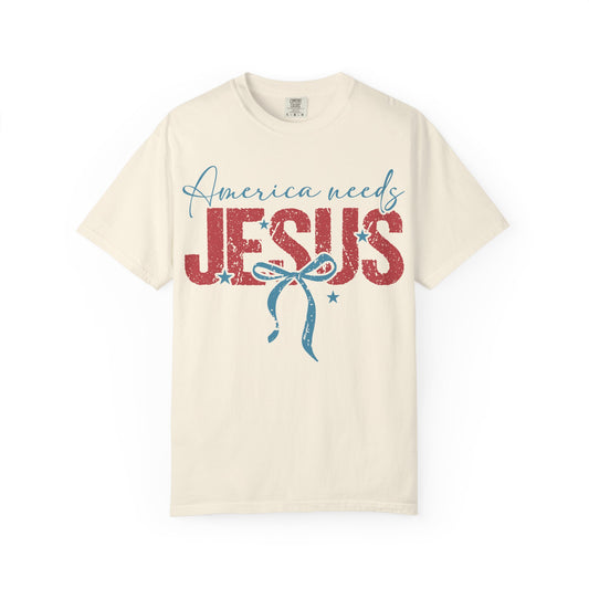America Needs Jesus T-Shirt — Patriotic Christian Graphic Tee
