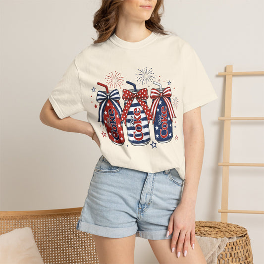 Patriotic Soda Bottles T-Shirt — 4th of July Americana Tee