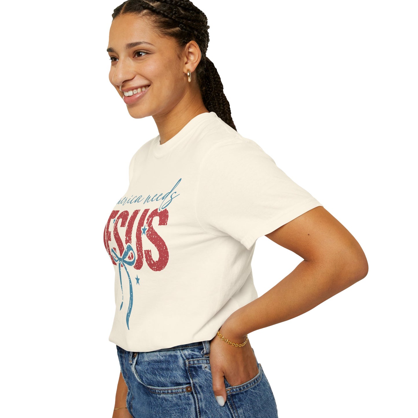 America Needs Jesus T-Shirt — Patriotic Christian Graphic Tee