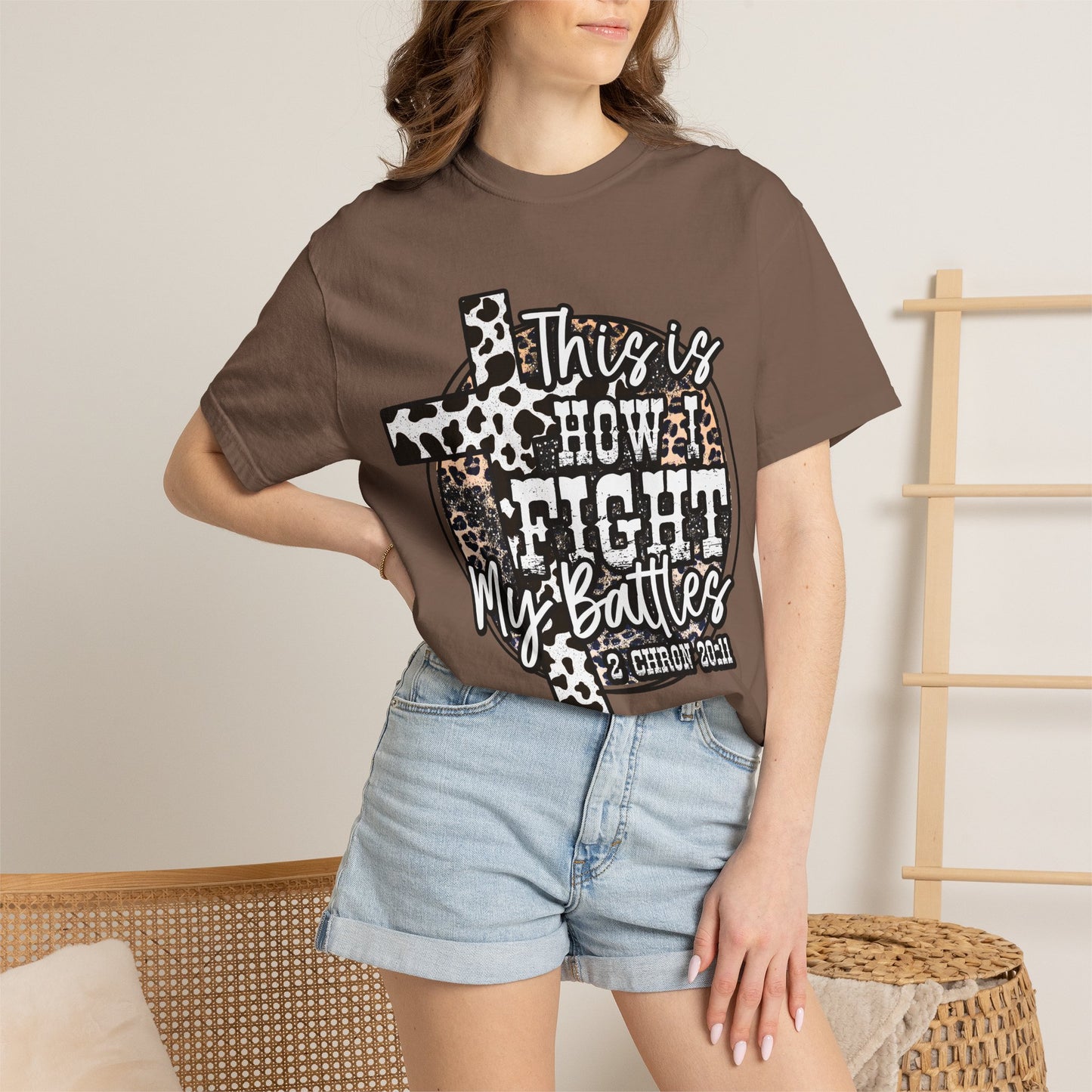 This Is How I Fight My Battles T-Shirt — Leopard Cancer Awareness Tee