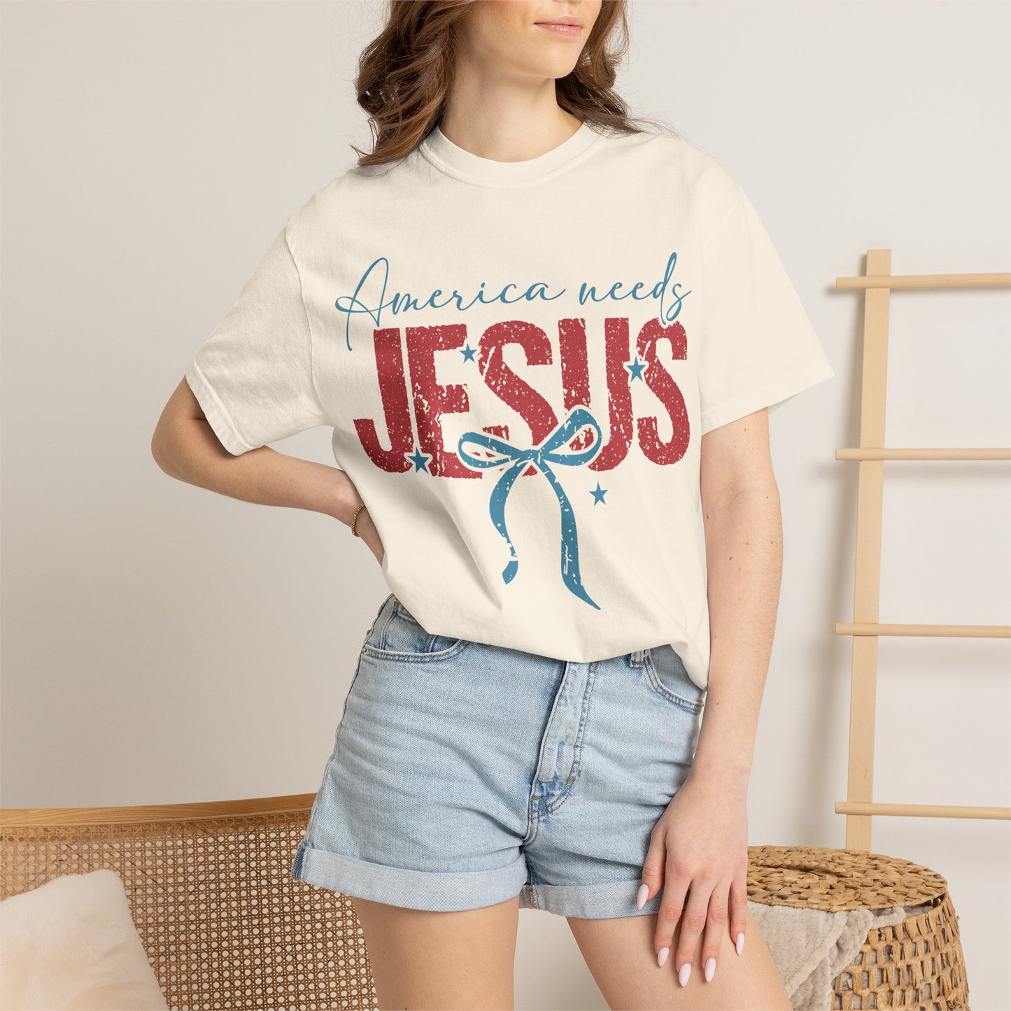 America Needs Jesus T-Shirt — Patriotic Christian Graphic Tee