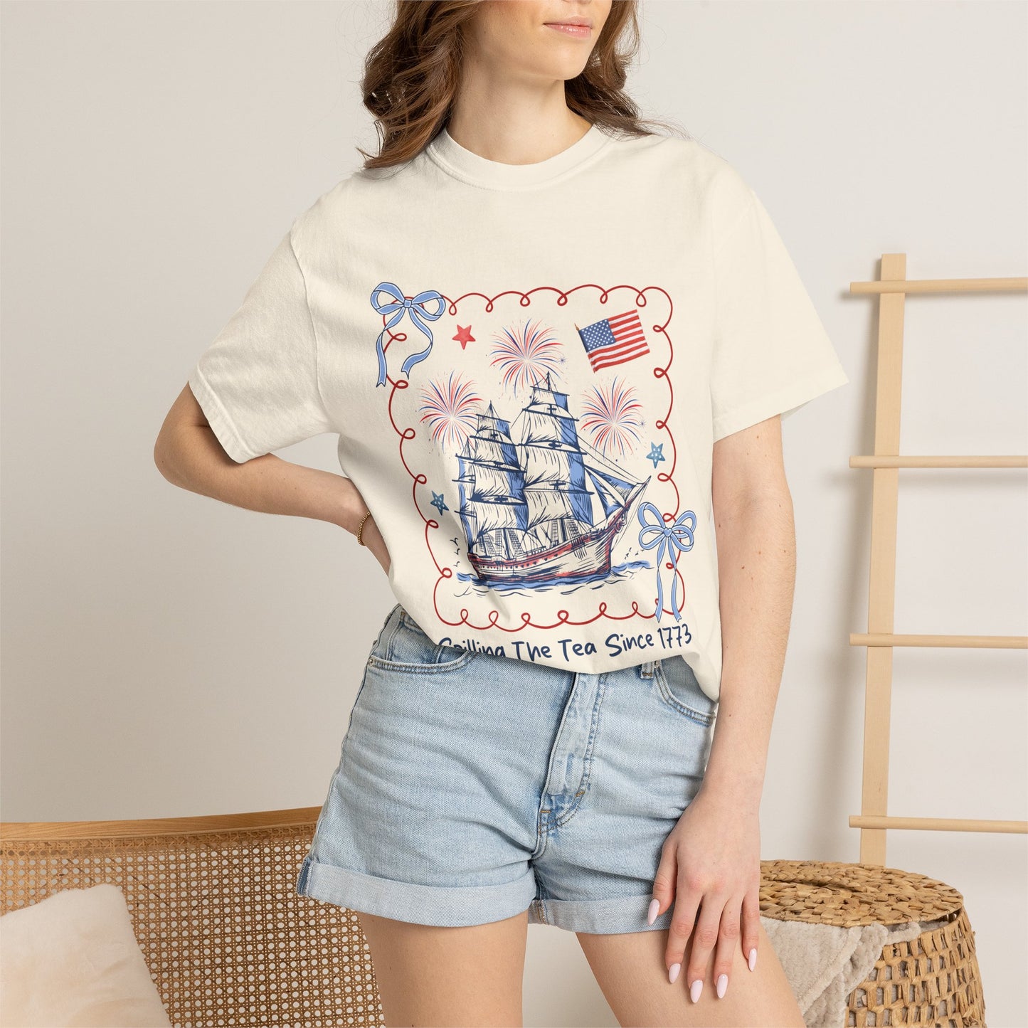 Patriotic Tea Party Tee — “Spilling The Tea Since 1773” Vintage Ship T-Shirt