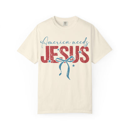 America Needs Jesus T-Shirt — Patriotic Christian Graphic Tee