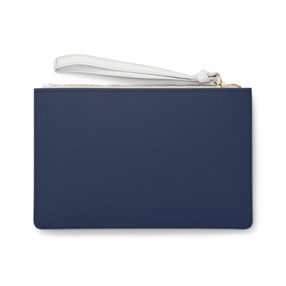 Religious Floral Cross Clutch Bag — Navy Wristlet Purse