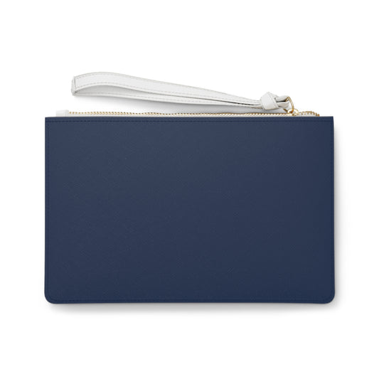 Religious Floral Cross Clutch Bag — Navy Wristlet Purse