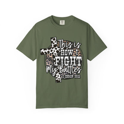 This Is How I Fight My Battles T-Shirt — Leopard Cancer Awareness Tee