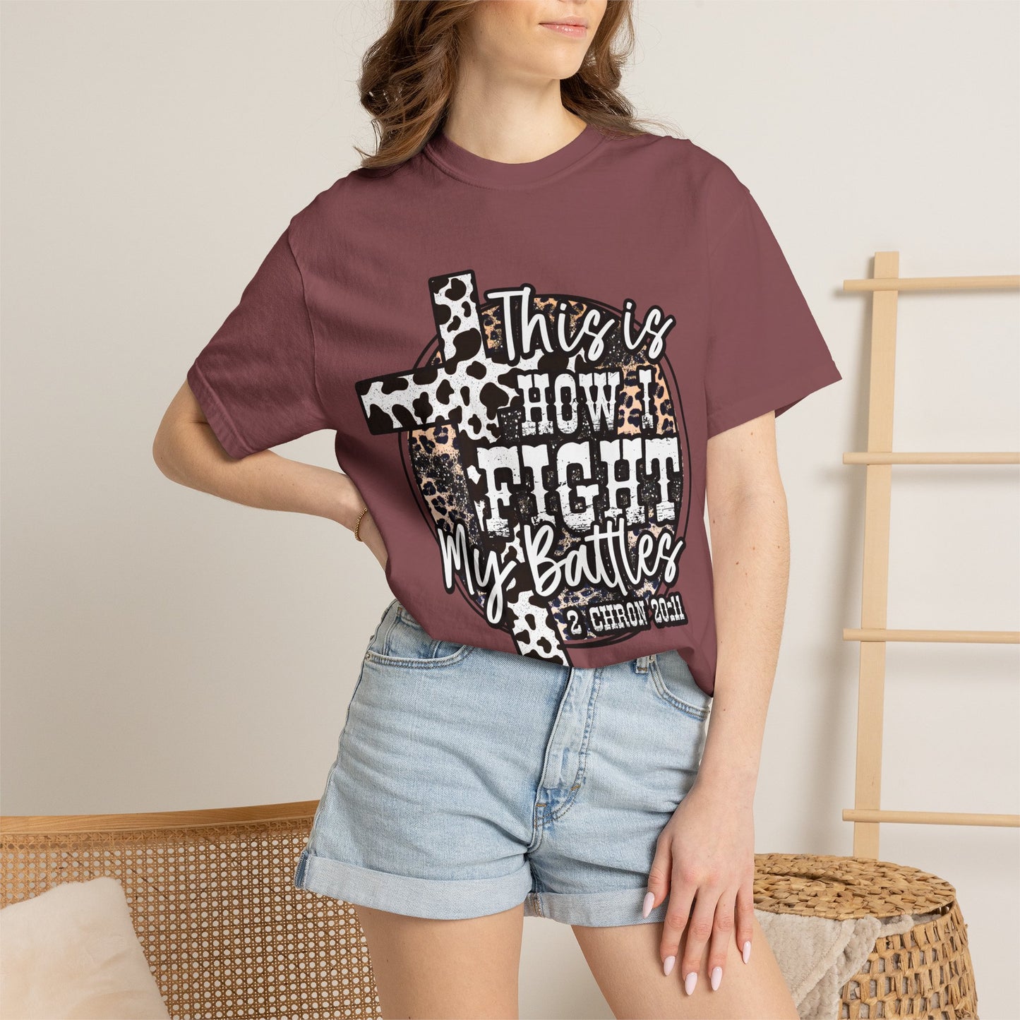 This Is How I Fight My Battles T-Shirt — Leopard Cancer Awareness Tee
