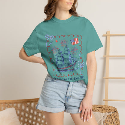 Patriotic Tea Party Tee — “Spilling The Tea Since 1773” Vintage Ship T-Shirt