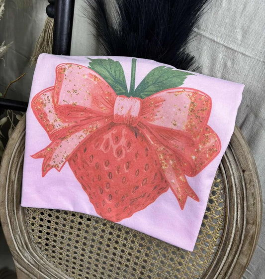 Strawberry Bow (Gildan Tee)